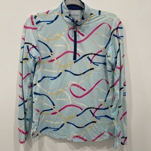 Ibkul Golf Top Large 1/4 zip Mock Neck Geometric Print
Long Sleeve Colorful